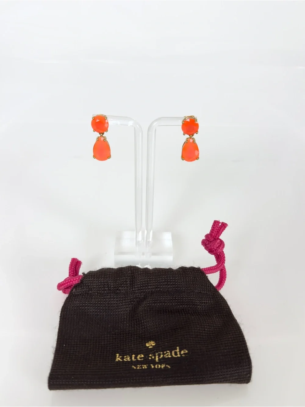 kate spade Neon Orange Teardrop Drop Earrings